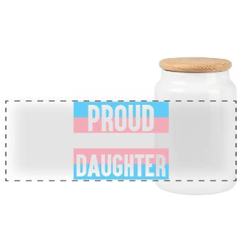 LGBT Pride Month - Stolz auf meine Trans-Tochter - Panorama Keksdose mit Holzdeckel - Weiß - Vorne