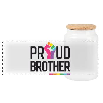 LGBT Pride Month - Stolzer Bruder - Panorama Keksdose mit Holzdeckel - Weiß - Vorne