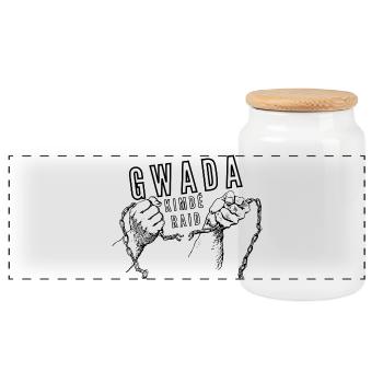 gwada - Boîte à biscuits avec couvercle en bois - blanc - Devant