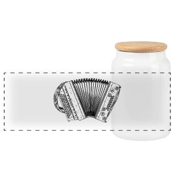 Ziach - Styrian Harmonica - Squeezebox | ZiachON - Panoramic Cookie Jar with Wooden Lid - white - Front