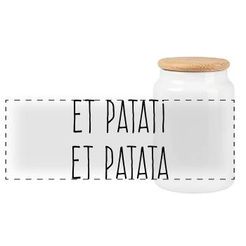 Et patati et patata - Humour Bavard - Boîte à biscuits avec couvercle en bois - blanc - Devant