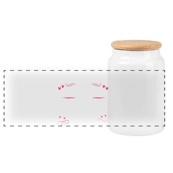 Mamie Bien-Aimée et Chérie - Boîte à biscuits avec couvercle en bois - blanc - Devant