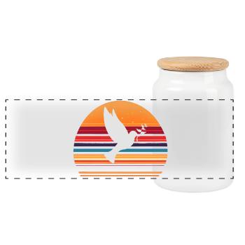 Paix pour le monde | Paix mondiale - Boîte à biscuits avec couvercle en bois - blanc - Devant