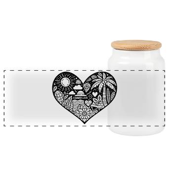 summer love her - Panorama Keksdose mit Holzdeckel - Weiß - Vorne