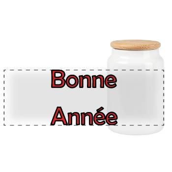 BONNE ANNEE. NOËL. ANNEE. ANNIVERSAIRE. RETRAITE. - Boîte à biscuits avec couvercle en bois - blanc - Devant