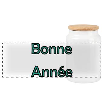 BONNE ANNEE. SAINT SYLVESTRE. NOUVELLE ANNÉE - Boîte à biscuits avec couvercle en bois - blanc - Devant