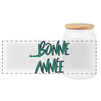 BONNE ANNEE. NOËL. ANNEE. ANNIVERSAIRE. RETRAITE. - Boîte à biscuits avec couvercle en bois - blanc - Devant