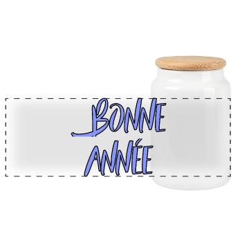 BONNE ANNEE. NOËL. ANNEE. ANNIVERSAIRE. RETRAITE. - Boîte à biscuits avec couvercle en bois - blanc - Devant
