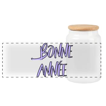 BONNE ANNEE. NOËL. ANNEE. ANNIVERSAIRE. RETRAITE - Boîte à biscuits avec couvercle en bois - blanc - Devant