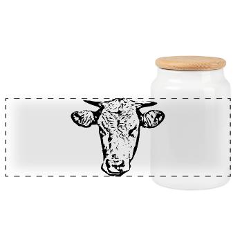 vache, agriculteur, agriculteur, agriculture - Boîte à biscuits avec couvercle en bois - blanc - Devant