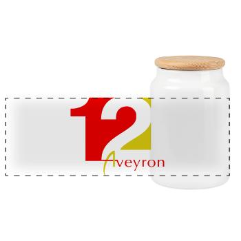 Aveyron - Boîte à biscuits avec couvercle en bois - blanc - Devant