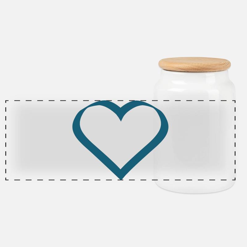 Valentinstag, Valentinstag, Valentinstag - Panorama Keksdose mit Holzdeckel - Weiß