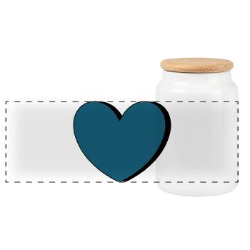 Cadeau de la Saint-Valentin à cœur bleu - Boîte à biscuits avec couvercle en bois - blanc - Devant