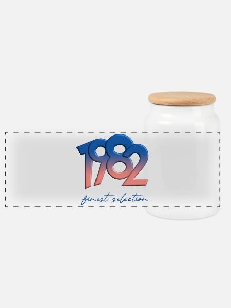 1982 - finest selection - Panorama Keksdose mit Holzdeckel - Weiß