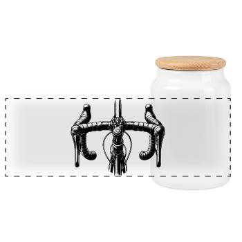 Vélo de route Vélo Cyclisme Croquis Noir Blanc - Boîte à biscuits avec couvercle en bois - blanc - Devant