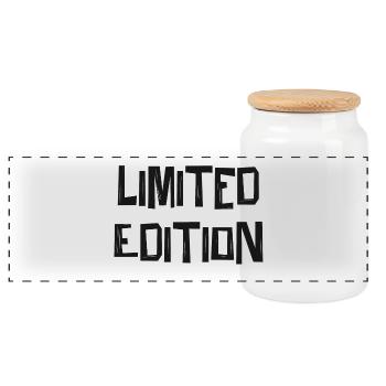 Édition limitée noire - Boîte à biscuits avec couvercle en bois - blanc - Devant