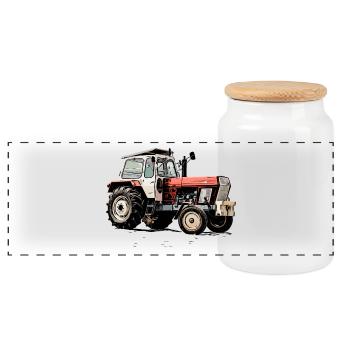 Progress Tractor ZT - Panoramic Cookie Jar with Wooden Lid - white - Front
