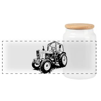 Belarus MTS 550 - Panoramic Cookie Jar with Wooden Lid - white - Front