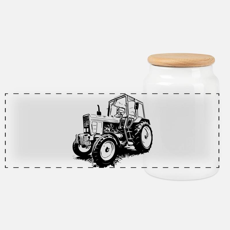 Belarus MTS 550 - Panorama Keksdose mit Holzdeckel - Weiß