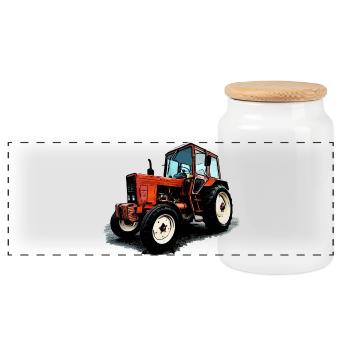Belarus MTS 550 - Panoramic Cookie Jar with Wooden Lid - white - Front
