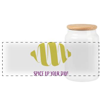 Spice up your day Lemon Lemon Peel - Panoramic Cookie Jar with Wooden Lid - white - Front