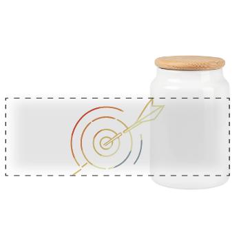 Archery Target - Panoramic Cookie Jar with Wooden Lid - white - Front