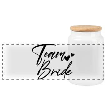 TEAM BRIDE Junggesellenabschied - Panorama Keksdose mit Holzdeckel - Weiß - Vorne