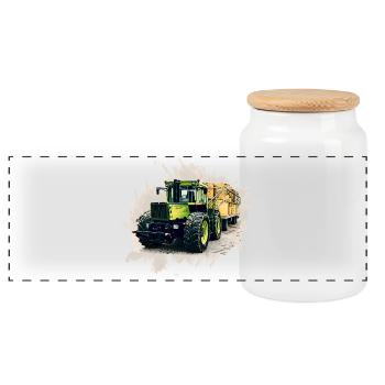 MB trac 1300 TRAC mit Anhänger - Panorama Keksdose mit Holzdeckel - Weiß - Vorne