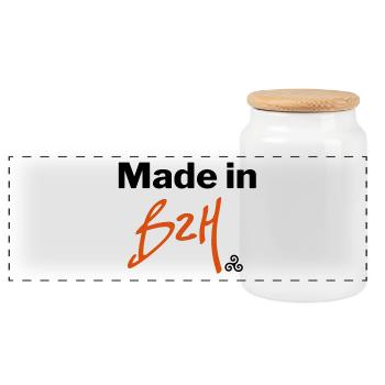 Made in BZH - Boîte à biscuits avec couvercle en bois - blanc - Devant