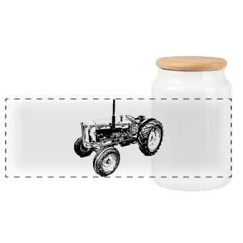 Tracteur Super Major 6 - Boîte à biscuits avec couvercle en bois - blanc - Devant