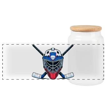 Eishockey Slowenien Flaggen Helm Sport - Panorama Keksdose mit Holzdeckel - Weiß - Vorne