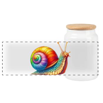 Escargot - Boîte à biscuits avec couvercle en bois - blanc - Devant
