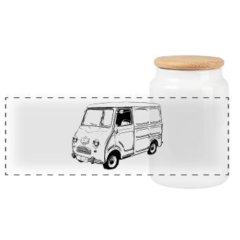Goggomobil Bus - Panorama Keksdose mit Holzdeckel - Weiß - Vorne
