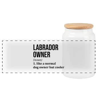 Labrador - Panorama Keksdose mit Holzdeckel - Weiß - Vorne