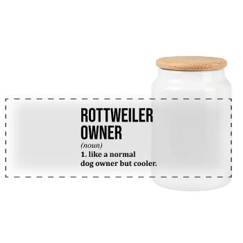 Rottweiler - Panorama Keksdose mit Holzdeckel - Weiß - Vorne