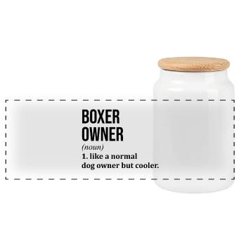Boxer - Panorama Keksdose mit Holzdeckel - Weiß - Vorne