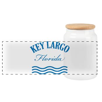 Key Largo Florida Nautisches Design - Panorama Keksdose mit Holzdeckel - Weiß - Vorne