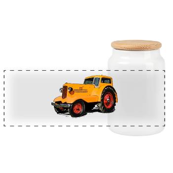 Comfort Ractor - Panoramic Cookie Jar with Wooden Lid - white - Front
