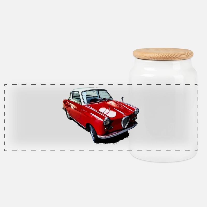Goggomobil TS 250 - Panorama Keksdose mit Holzdeckel - Weiß