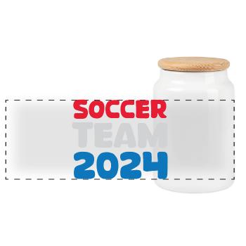 Équipe de football des Pays-Bas 2024 Logo d’icône de fan de football - Boîte à biscuits avec couvercle en bois - blanc - Devant