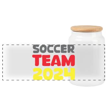 Deutschland soccer team 2024 Fußballfan Turnier - Panorama Keksdose mit Holzdeckel - Weiß - Vorne