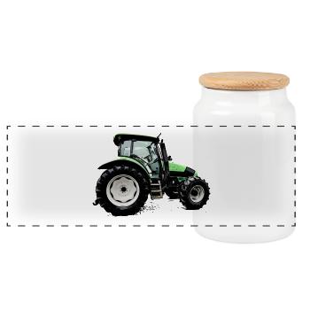 Traktor AGROTRON K110 - Panorama Keksdose mit Holzdeckel - Weiß - Vorne