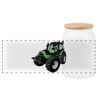 Agrotron M600 - Panoramic Cookie Jar with Wooden Lid - white - Front