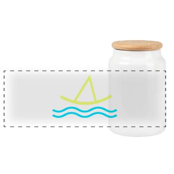 Voile - Voilier - Boîte à biscuits avec couvercle en bois - blanc - Devant