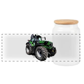Agrotron 230 MK3 - Panorama Keksdose mit Holzdeckel - Weiß - Vorne