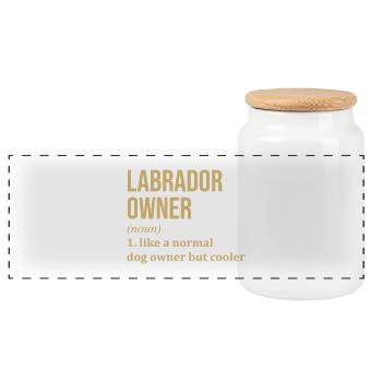 Labrador - Panorama Keksdose mit Holzdeckel - Weiß - Vorne