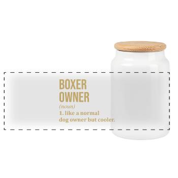 Boxer - Panorama Keksdose mit Holzdeckel - Weiß - Vorne