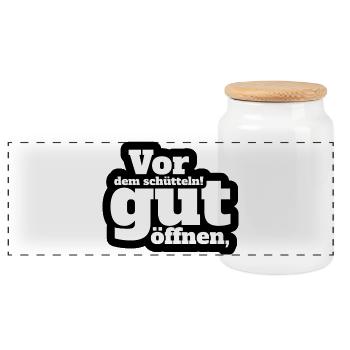 Lustiges T-Shirt mit Spruch - Panorama Keksdose mit Holzdeckel - Weiß - Vorne
