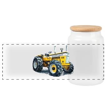 Minneapolis Traktor G1000 - Panorama Keksdose mit Holzdeckel - Weiß - Vorne