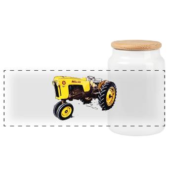 MINNEAPOLIS Traktor 4 STAR - Panorama Keksdose mit Holzdeckel - Weiß - Vorne